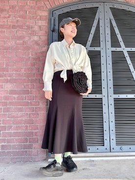 「kaorinomori（カオリノモリ）のアイテム」を使った、popuriさん（レディース・161cm）の夏コーディネート