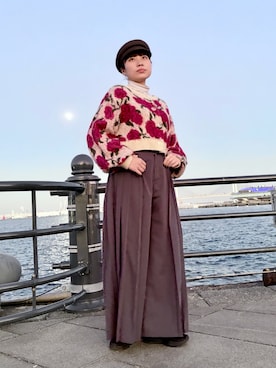 「アイテム（キャスケット）」を使った、popuriさん（レディース・161cm）の冬コーディネート