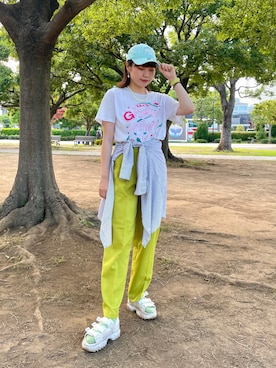 「大人カジュアルコーデ」｜「アイテム（サンダル）」を使った、popuriさん（レディース・161cm）の夏コーディネート