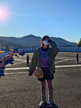 「アイテム（レッグウォーマー）」を使った、ukogiさん（レディース・158cm）の冬コーディネート