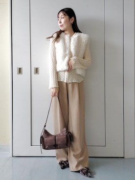 「アイテム（ベスト）」を使った、miom1014さん（レディース・163cm・30代）の秋コーディネート