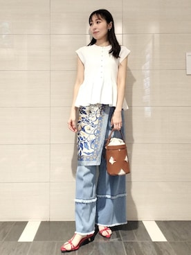 「アイテム（バンダナ/スカーフ）」を使った、miom1014さん（レディース・163cm・30代）の夏コーディネート