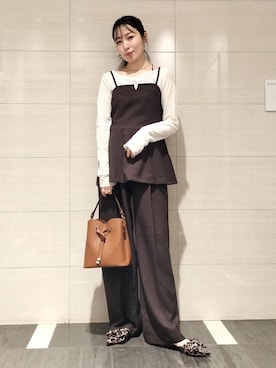 「アイテム（スラックス）」を使った、miom1014さん（レディース・163cm・30代）の秋コーディネート
