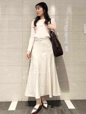「VIS（ビス）の【A4収納】ホーボーバッグ（トートバッグ）」を使った、miom1014さん（レディース・163cm）の春コーディネート