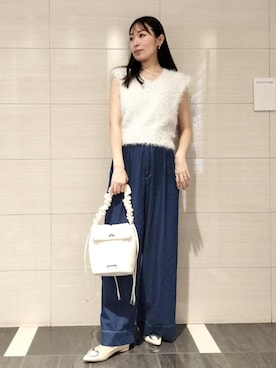 「アイテム（ニット/セーター）」を使った、miom1014さん（レディース・163cm・30代）の夏コーディネート