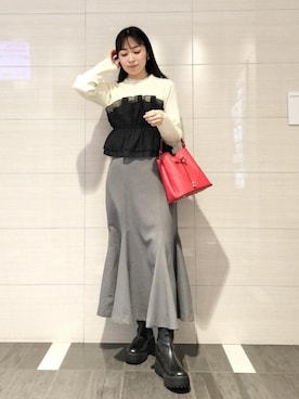 「VIS（ビス）のアイテム（ニット/セーター）」を使った、miom1014さん（レディース・163cm）の冬コーディネート