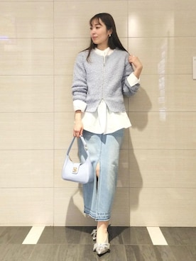 「VIS（ビス）のアシンメトリーフレアーシャツ（シャツ/ブラウス）」を使った、miom1014さん（レディース・163cm）の冬コーディネート