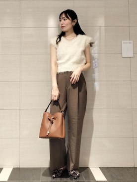 「VIS（ビス）のサテンリボンミュール（サンダル）」を使った、miom1014さん（レディース・163cm・30代）の夏コーディネート