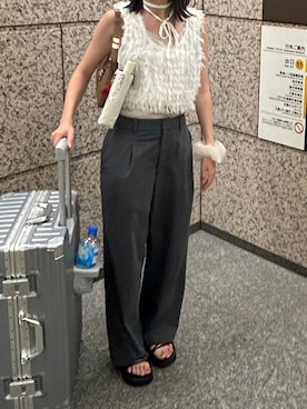 「アイテム（ヘアアクセサリー）」を使った、ぼさん（レディース・157cm）の秋コーディネート