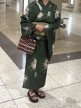 「アイテム（浴衣）」を使った、ぼさん（レディース・157cm）の夏コーディネート
