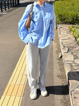 「アイテム（スウェットパンツ）」を使った、ぼさん（レディース・157cm）の秋コーディネート