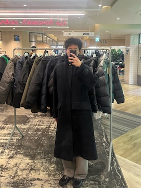 「アイテム（テーラードジャケット）」を使った、阿部翔多さん（メンズ・177cm）の冬コーディネート