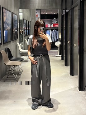 「アイテム（スラックス）」を使った、きゆさん（骨格ウェーブ・レディース・152cm）の秋コーディネート
