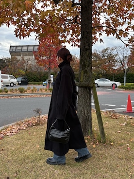 「アイテム（ステンカラーコート）」を使った、きゆさん（レディース・152cm）の冬コーディネート