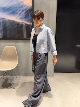 「アイテム（スラックス）」を使った、きゆさん（レディース・152cm）の秋コーディネート