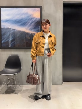 「アイテム（その他アウター、イエロー系）」を使った、きゆさん（レディース・152cm）の秋コーディネート