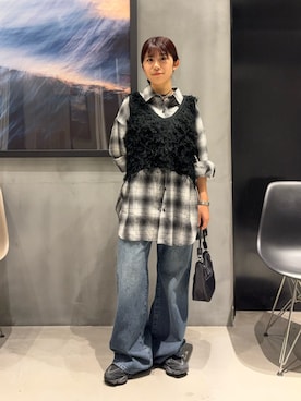 「ストレートデニム」｜きゆさん（レディース・152cm）の秋コーディネート