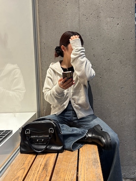 「アイテム（ボストンバッグ）」を使った、きゆさん（レディース・152cm）の秋コーディネート