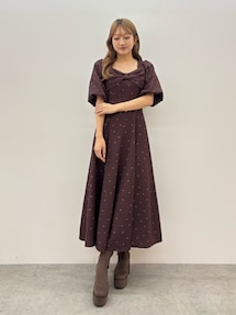 CALNAMUR / HEART PRINT RIBBON ワンピース CALNAMUR（カルナムール）の「HEART PRINT RIBBON OP/ハート