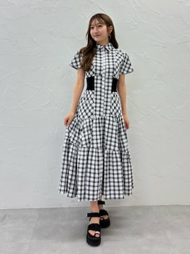 「CALNAMUR（カルナムール）のアイテム（ワンピース/ドレス）」を使った、YUKIさん（レディース・163cm）の夏コーディネート