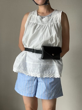 「アイテム（ボディバッグ/ウエストポーチ）」を使った、unchan29さん（レディース・160cm）の夏コーディネート