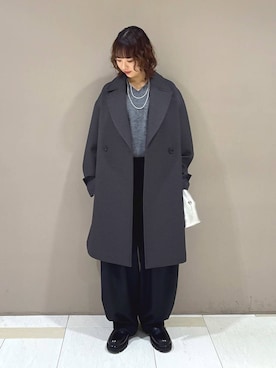 「BABYLONE（バビロン）のサイドゴアレザーブーツ（ブーツ）」を使った、babyloneyaeさん（レディース・157cm）の冬コーディネート