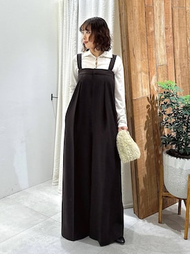 「アイテム（つなぎ/オールインワン）」を使った、babyloneyaeさん（レディース・157cm・20代）の冬コーディネート