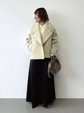 「アイテム（ピーコート、ベージュ系）」を使った、babyloneyaeさん（レディース・157cm）の秋コーディネート