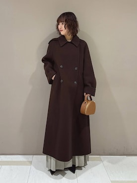 「アイテム（ステンカラーコート）」を使った、babyloneyaeさん（レディース・157cm・20代）の秋コーディネート