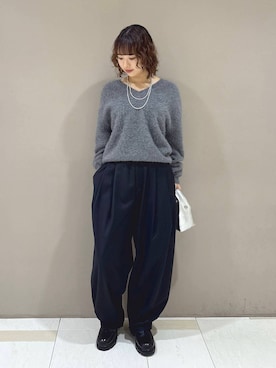 「BABYLONE（バビロン）のサイドゴアレザーブーツ（ブーツ）」を使った、babyloneyaeさん（レディース・157cm）の秋コーディネート