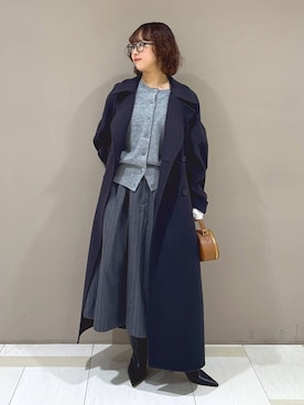 「アイテム（ステンカラーコート）」を使った、babyloneyaeさん（レディース・157cm）の秋コーディネート