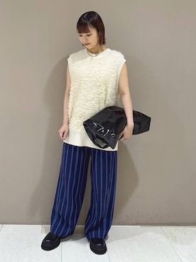 「BABYLONE（バビロン）のアイテム（ベスト）」を使った、babyloneyaeさん（レディース・157cm）の秋コーディネート