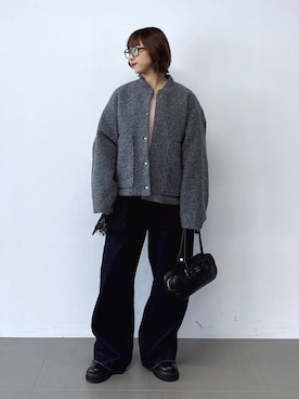 「アイテム（ブルゾン、グレー系）」を使った、babyloneyaeさん（レディース・157cm）の秋コーディネート