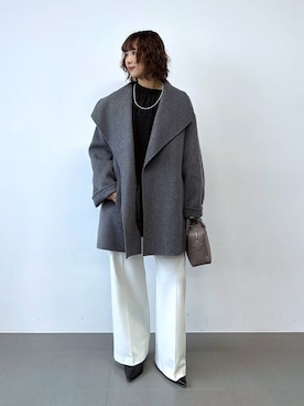 「体型カバー」｜「アイテム（ピーコート）」を使った、babyloneyaeさん（レディース・157cm）の秋コーディネート