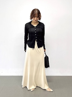 「CORSO ROMA，9（コルソローマ）の【CORSO ROMA 9】チュールパンプス（パンプス、ベージュ系）」を使った、babyloneyaeさん（レディース・157cm）の夏コーディネート