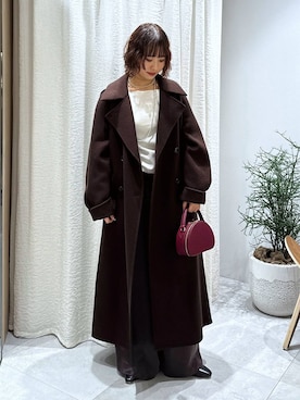 「アイテム（ステンカラーコート）」を使った、babyloneyaeさん（レディース・157cm・20代）の秋コーディネート