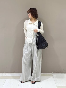 「BABYLONE（バビロン）の【CARIBOU Mountaineering】＜別注カラー有り＞バックパック（バックパック/リュック、ブラック系）」を使った、babyloneyaeさん（レディース・157cm）の夏コーディネート