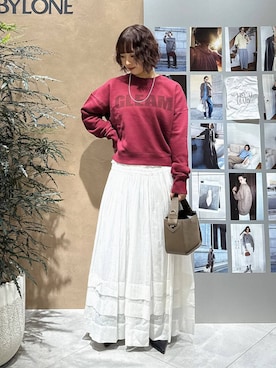 「BABYLONE（バビロン）のアイテム（スカート）」を使った、babyloneyaeさん（レディース・157cm）の秋コーディネート