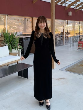 「アイテム（ドレス）」を使った、misuzuさん（レディース・160cm）の秋コーディネート