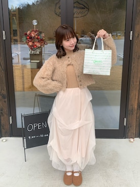 「アイテム（スカート）」を使った、misuzuさん（レディース・160cm）の冬コーディネート