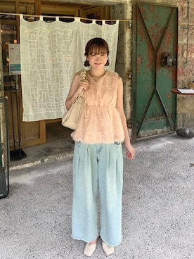 「アイテム（デニムパンツ）」を使った、misuzuさん（レディース・161cm）の夏コーディネート