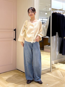 「LOWRYS FARM（ローリーズファーム）の【500mlペットボトル収納可】２ＷＡＹワンショルダーＢＡＧ　1051651（ハンドバッグ、イエロー系）」を使った、もりこさん（レディース）の秋コーディネート