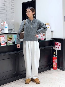 「アイテム（スウェットパンツ）」を使った、もりこさん（レディース・164cm・20代）の冬コーディネート