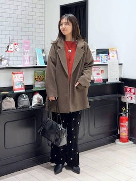 「アイテム（その他アウター、ブラウン系）」を使った、もりこさん（レディース・164cm）の冬コーディネート