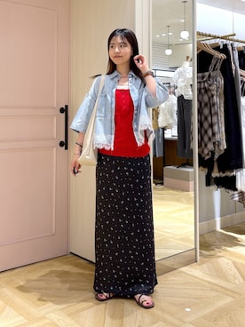 「LOWRYS FARM（ローリーズファーム）のヤワラカルイ２ＷＡＹショルダーＢＡＧ 115210（ショルダーバッグ、ホワイト系）」を使った、もりこさん（レディース）の夏コーディネート