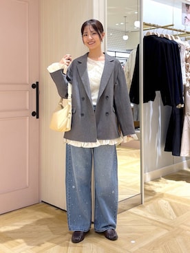 「LOWRYS FARM（ローリーズファーム）のアイテム（ハンドバッグ）」を使った、もりこさん（レディース・164cm）の秋コーディネート