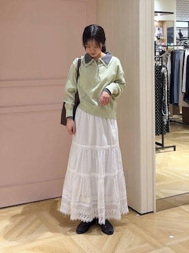 「LOWRYS FARM（ローリーズファーム）のヤワラカルイ２ＷＡＹショルダーＢＡＧ 115210（ショルダーバッグ、ブラウン系）」を使った、もりこさん（レディース）の春コーディネート