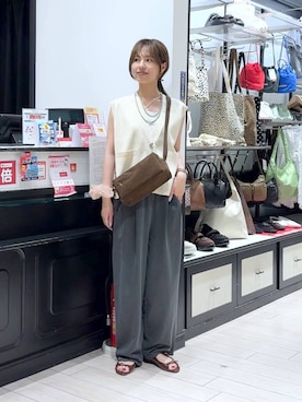 「アイテム（ベスト）」を使った、もりこさん（レディース・164cm）の夏コーディネート