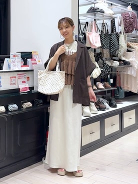 「アイテム（ベスト）」を使った、もりこさん（レディース・164cm・20代）の夏コーディネート