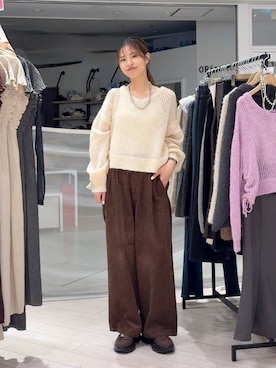 「LOWRYS FARM（ローリーズファーム）のアイテム（その他パンツ）」を使った、もりこさん（レディース・164cm）の秋コーディネート